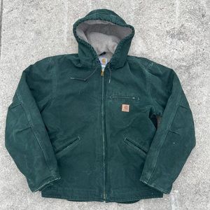 Pine Green 2006 Hooded Detroit Carhartt Jacket Size Medium RARE